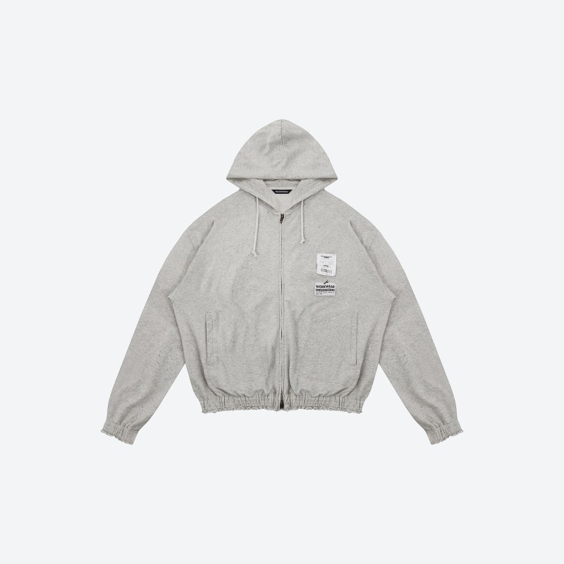 Receipt Ripped Zip-Up Hoodie